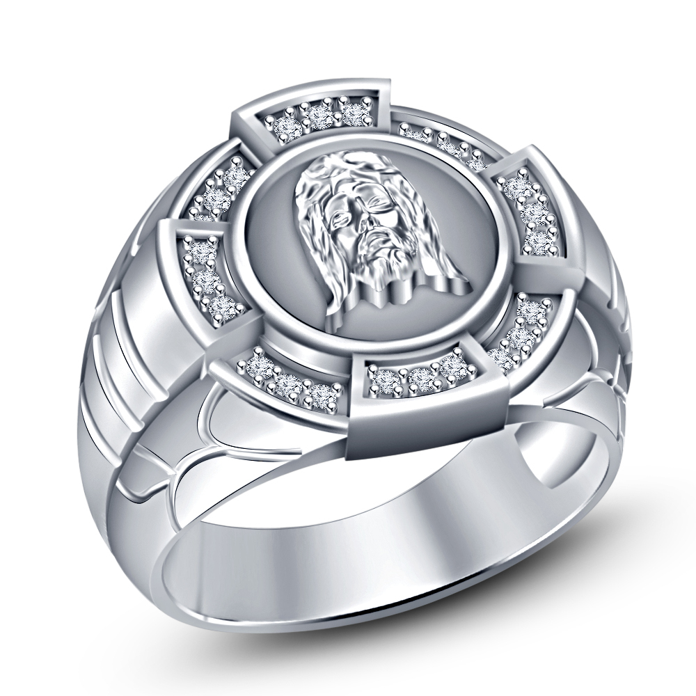 ... .925 Pure Sterling Silver White Gold Plated Jesus Ring on Luulla ... .925 Pure Sterling Silver White Gold Plated Jesus Ring on Luulla