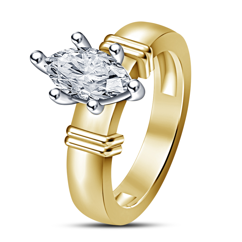 New Design MarquiseCut Cubic Zirconia Solitaire Engagement