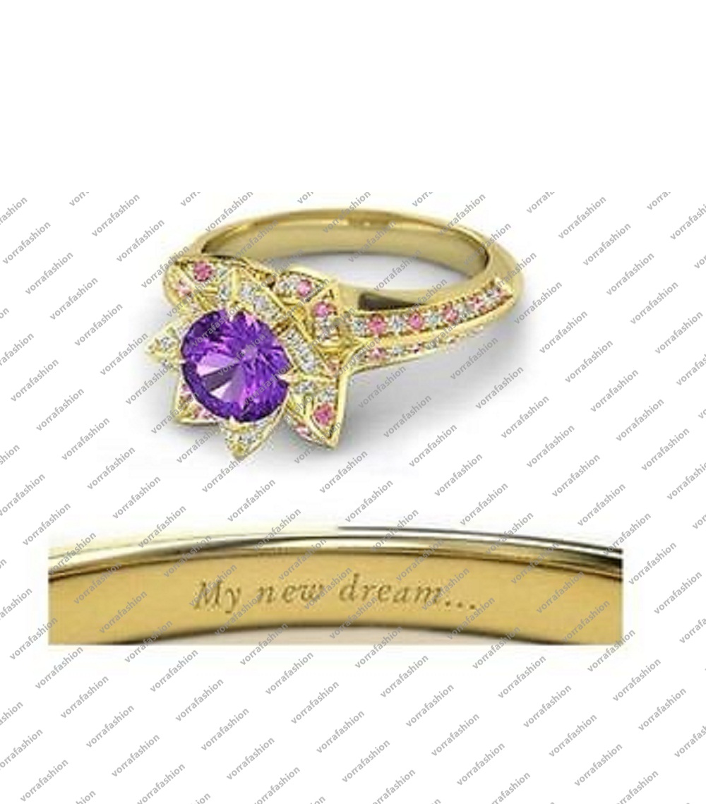 New Round Cut Multicolor Stone Disney Rapunzel Princess